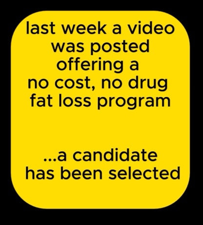 No cost No drug weight loss program: Candidate 1